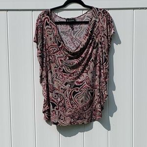 I..N.C. Paisley Blouse w/ Cowl Neckline